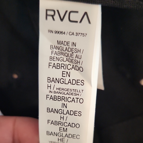 RVCA Black Adjustable Hat NWT - Picture 8 of 9
